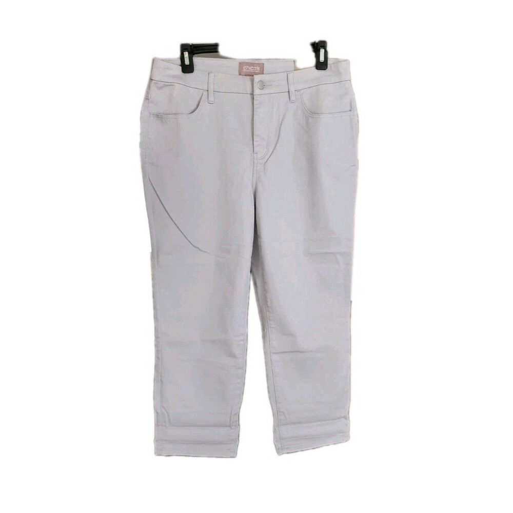 NWT Chico's Capri Girlfriend Gray Chinos‎ Women's Medium